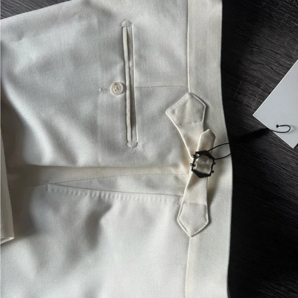 Suitsupply Cream Trouser w/ Side Tabs